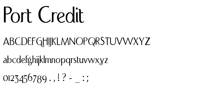 Port Credit font