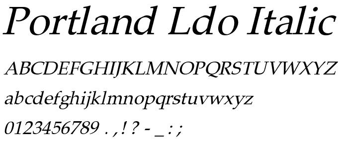 Portland LDO Italic font