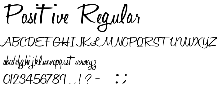 Positive Regular font