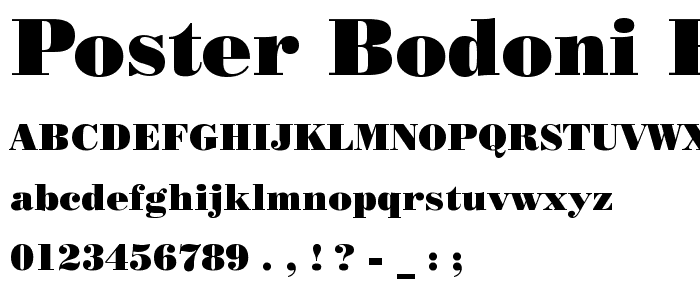 Poster Bodoni BT font