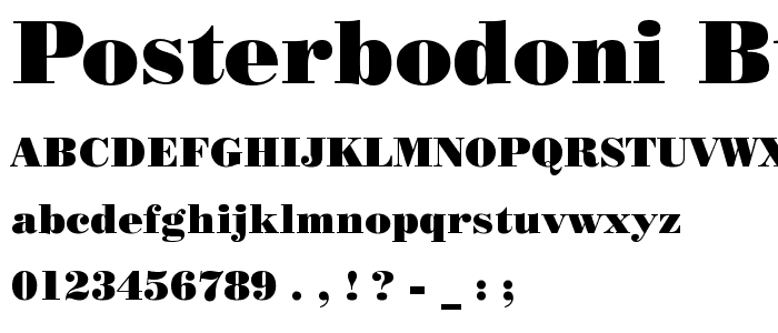 PosterBodoni BT Roman font