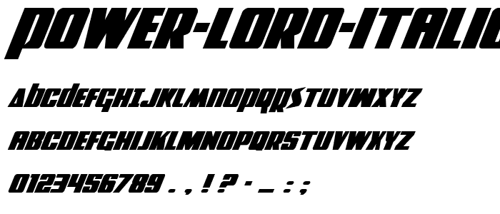 Power Lord Italic font