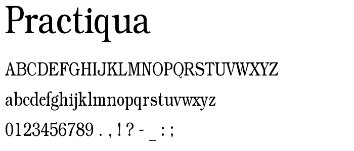 Practiqua font