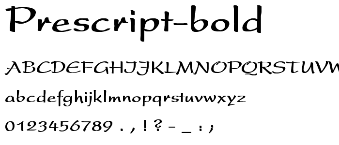 Prescript Bold font