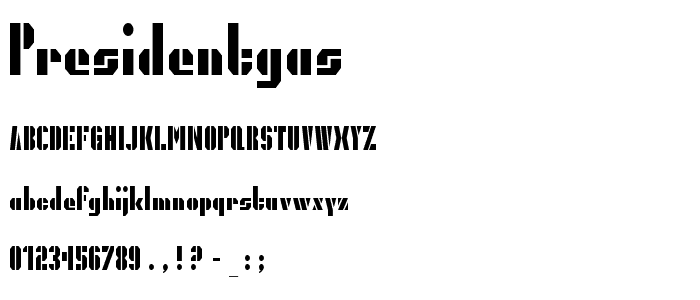 PresidentGas font