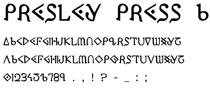 Presley Press Bold font