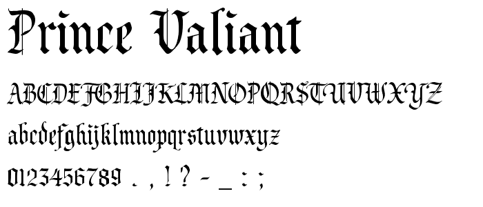 Prince Valiant font