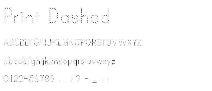 Print Dashed font