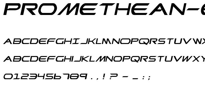 Promethean Expanded Italic font