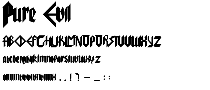 Pure Evil font