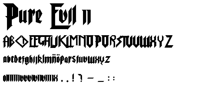 Pure evil 2 font