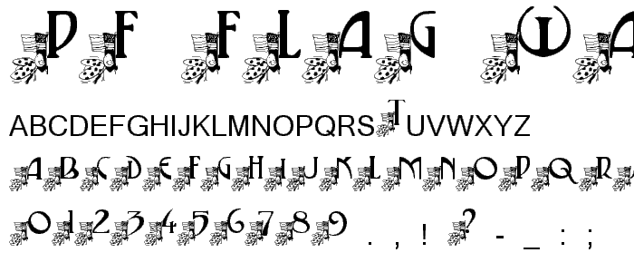 pf_flag_waving_ladybug font