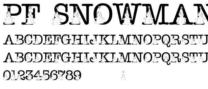 pf_snowman-snowflake font