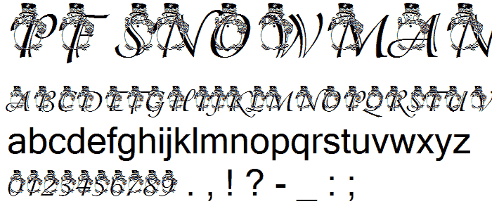 pf_snowman3_adorable font