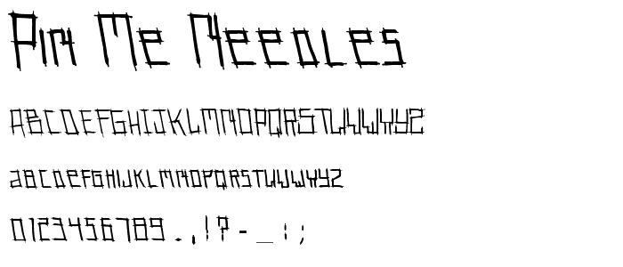 pin me needles font