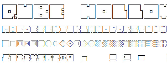 QUBE HOLLOW font