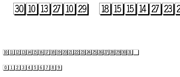 QuadratZiffernNegativ font