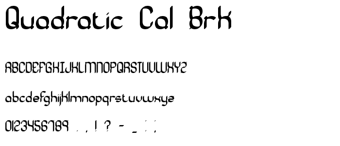 Quadratic Cal BRK font