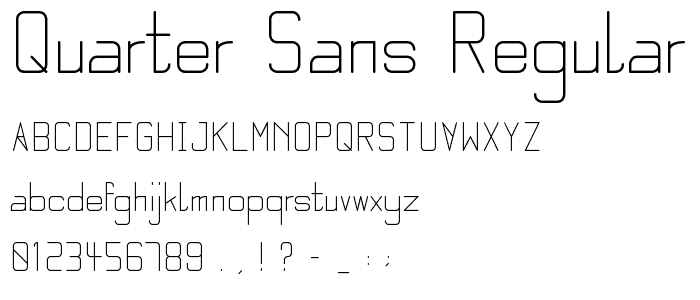 Quarter Sans Regular font