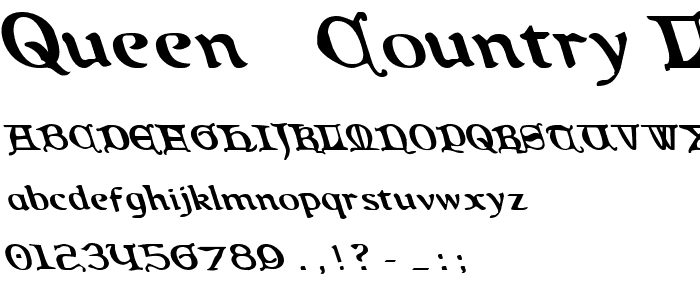 Queen & Country Leftalic font