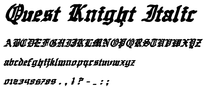 Quest Knight Italic font