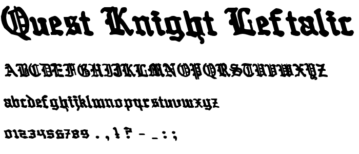 Quest Knight Leftalic font