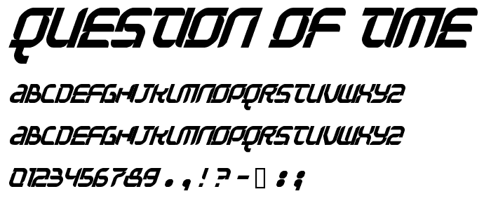 Question of time font