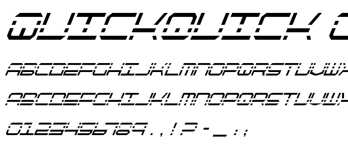 QuickQuick Condensed Italic font