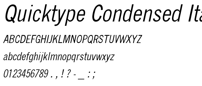 QuickType Condensed Italic font