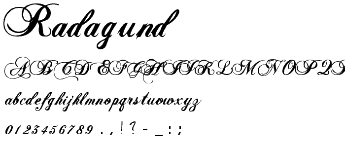 RADAGUND font