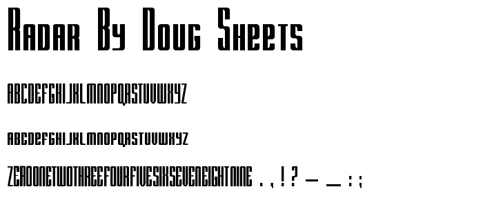 RADAR by Doug Sheets font