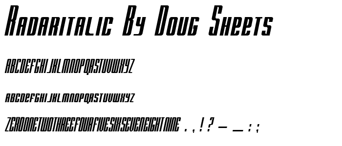 RADARitalic by Doug Sheets font