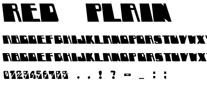 RED  Plain font