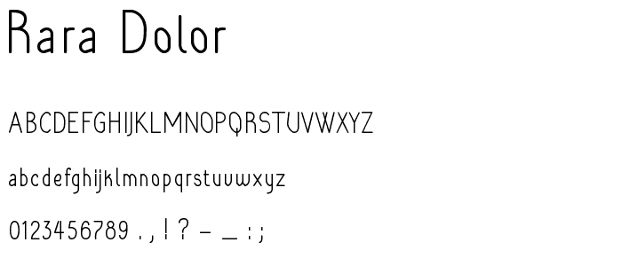 Rara Dolor font