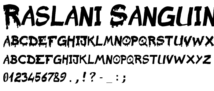 Raslani Sanguinar Kaeser font