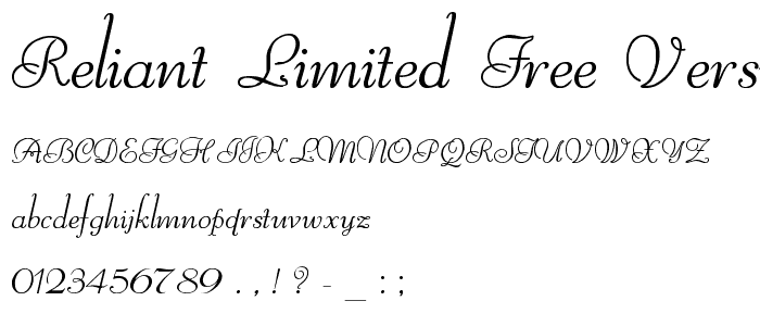 Reliant Limited Free Version font