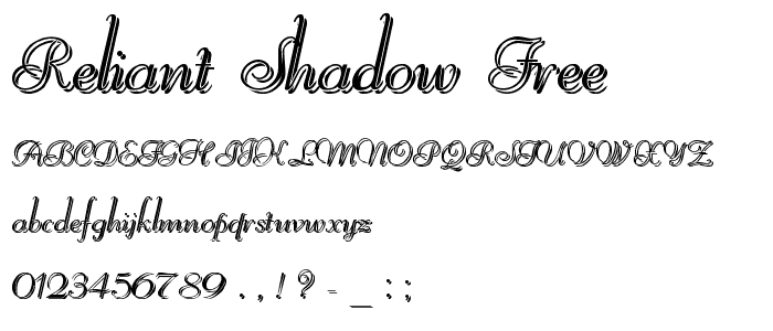 Reliant Shadow Free font