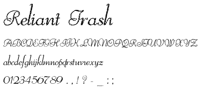 Reliant Trash font