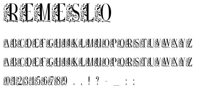 Remeslo font