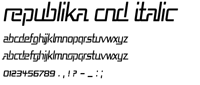 Republika Cnd Italic font