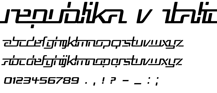 Republika V Italic font