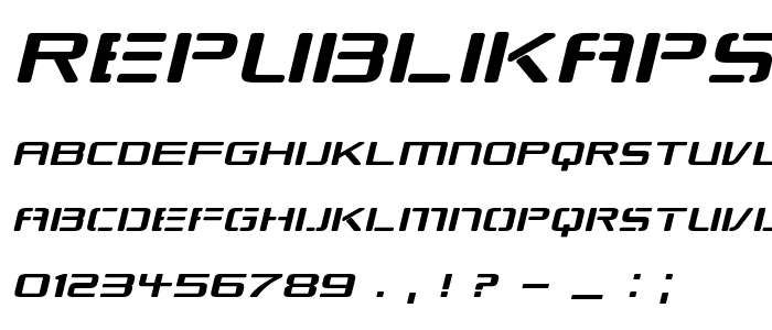 Republikaps Exp Italic font