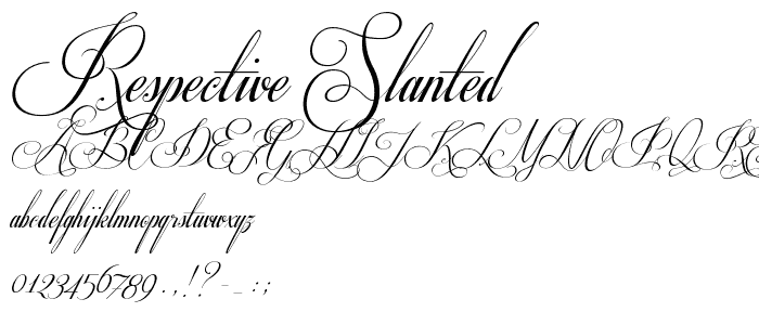 Respective Slanted font