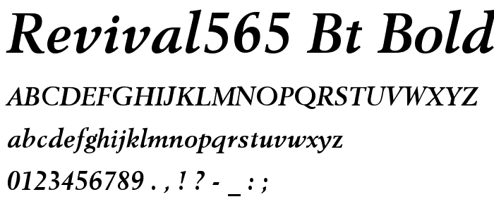 Revival565 BT Bold Italic font