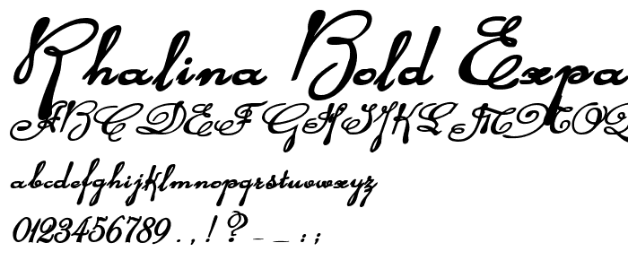 Rhalina Bold Expanded Italic font