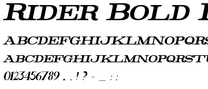 Rider Bold Italic font