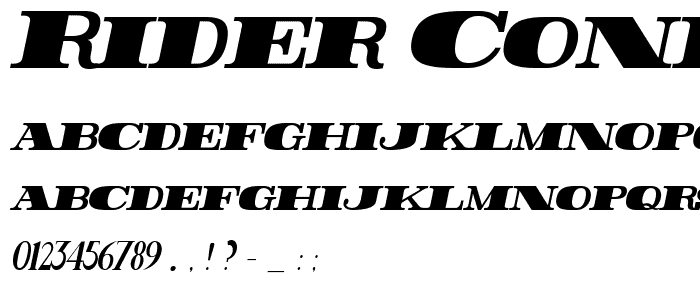 Rider Condensed ExtraBlack Italic font