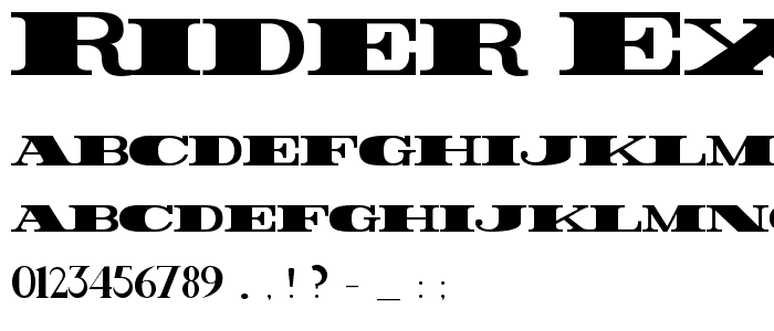 Rider ExtraBlack font