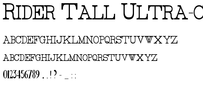 Rider Tall Ultra-condensed Light font