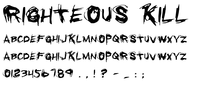 Righteous Kill font